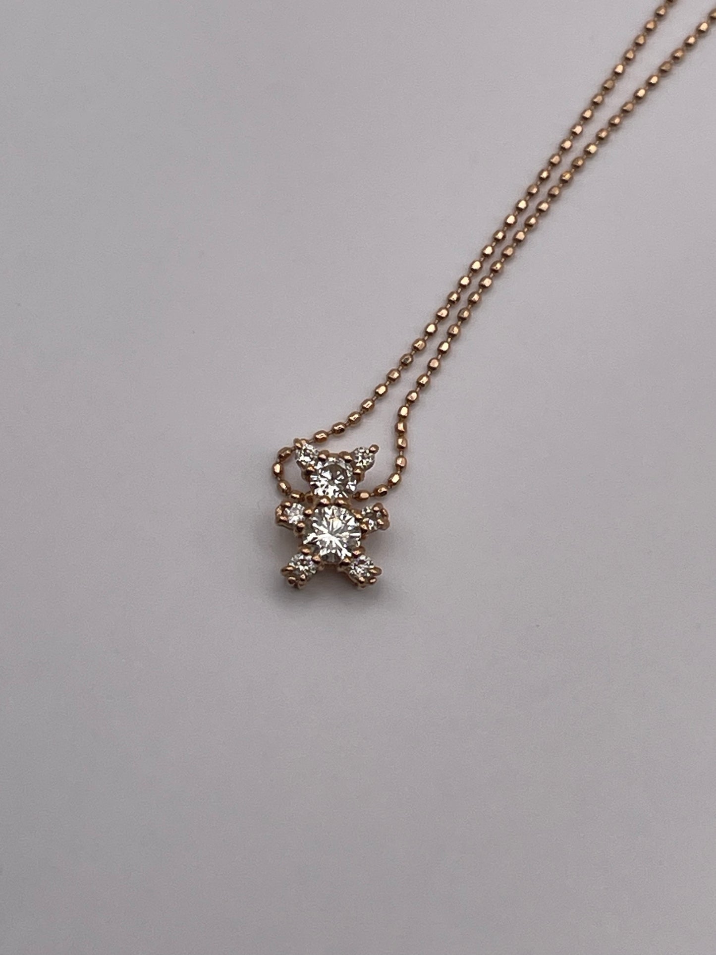 18k Rose Gold Teddy Bear Pendant Necklace