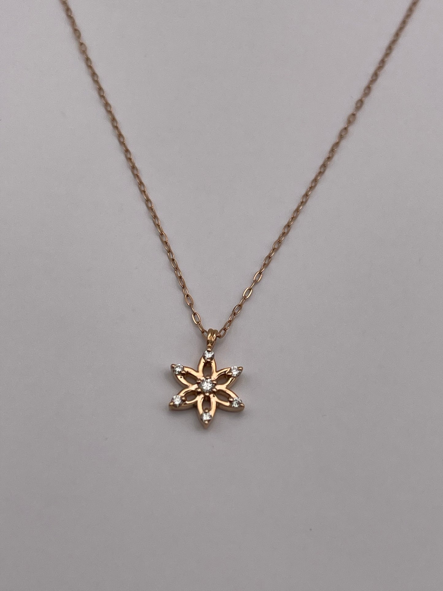 18K Diamond Pendant Rose Gold